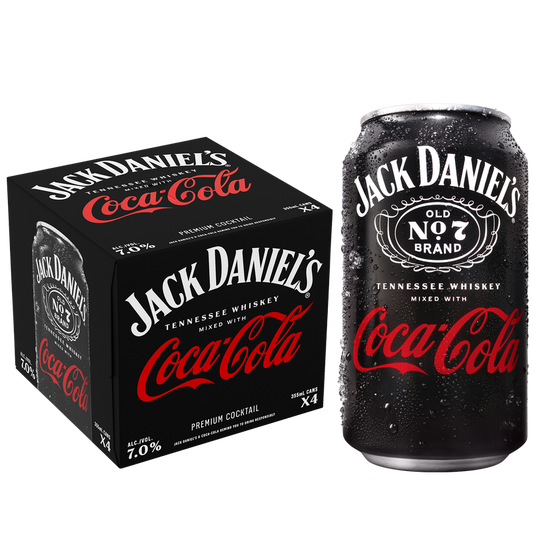 Jack Daniel's & Coke 4pk 355ml Can 7% ABV