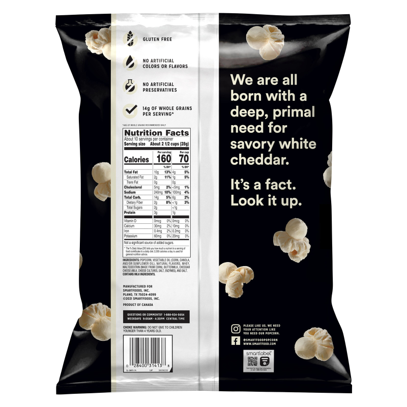 Smartfood White Cheddar Popcorn Party Size 9.75oz