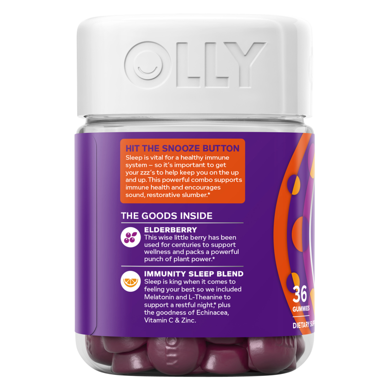 OLLY Immunity Sleep + Elderberry Gummies Midnight Berry 36ct