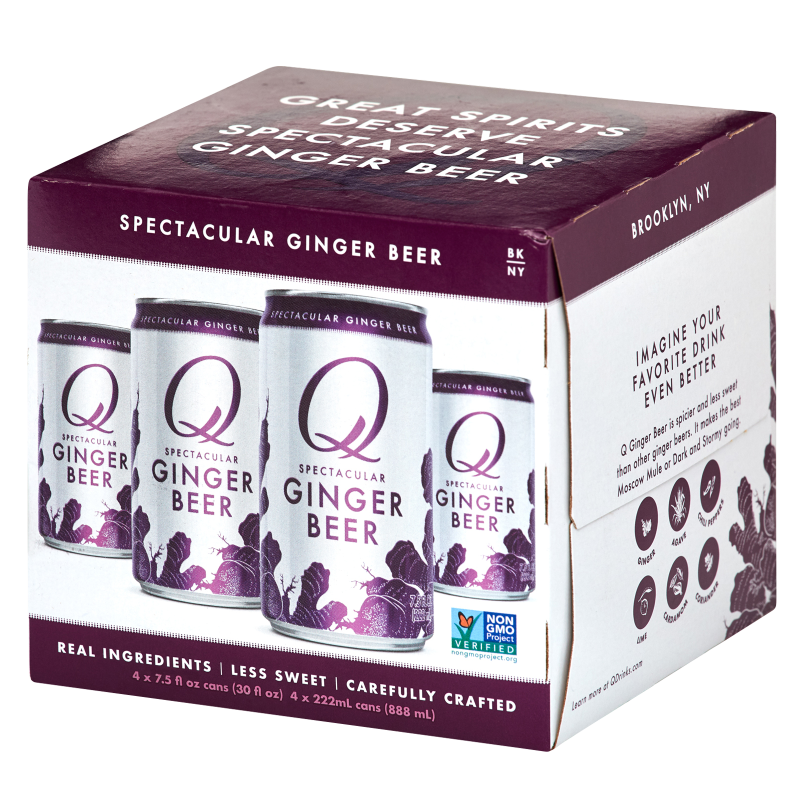 Q Drinks Ginger Beer 4pk 7.5oz Can