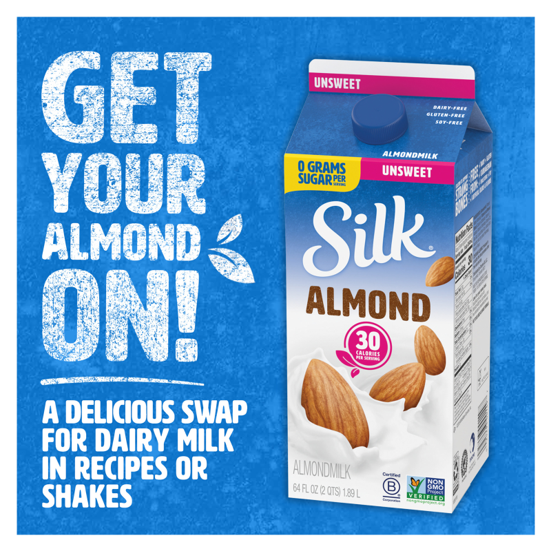 Silk Unsweetened Almond Milk 1/2 Gallon