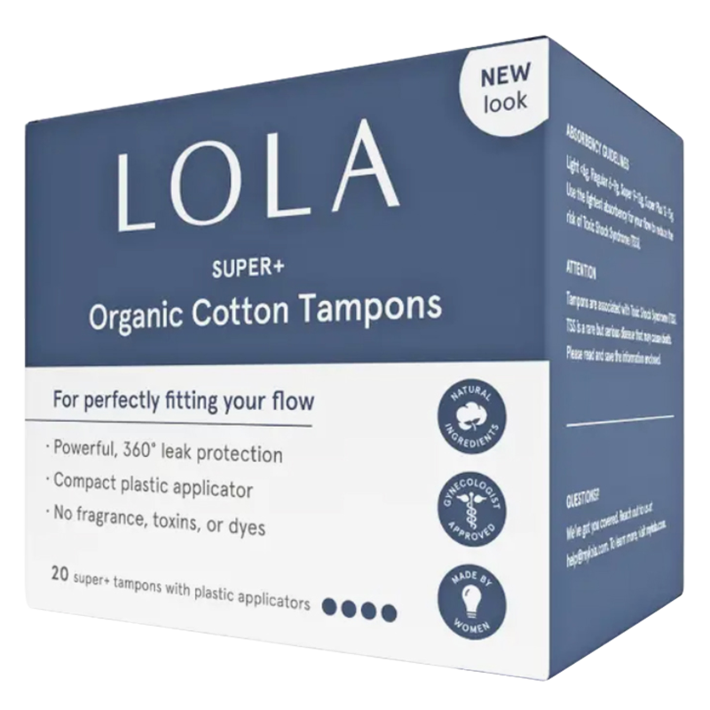 LOLA Super Plus Organic Cotton Tampons 20ct