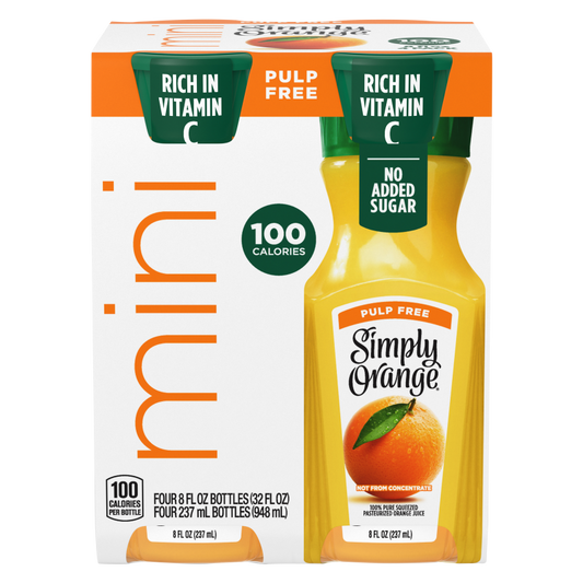 Simply Orange Juice Mini 8oz 4pk