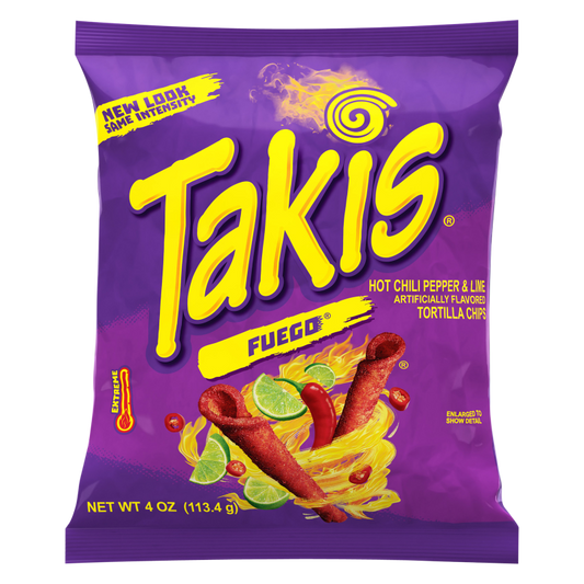 Takis Fuego Hot Chili Pepper & Lime Tortilla Chips 4oz