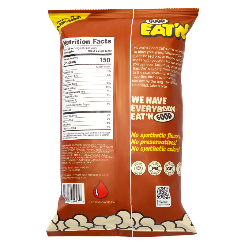 Good Eat'n Carolina Style BBQ Popcorn 4.5oz Bag