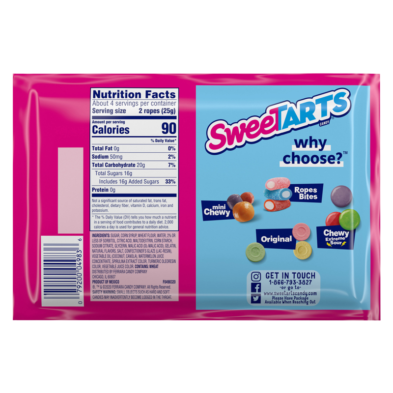 SweeTARTS Watermelon Berry Collision Ropes 3.5oz