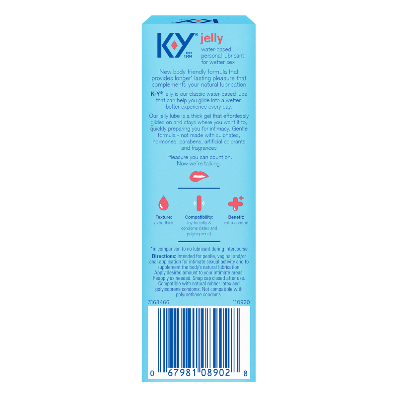 K-Y Water Based Personal Lubricant Jelly 2 oz