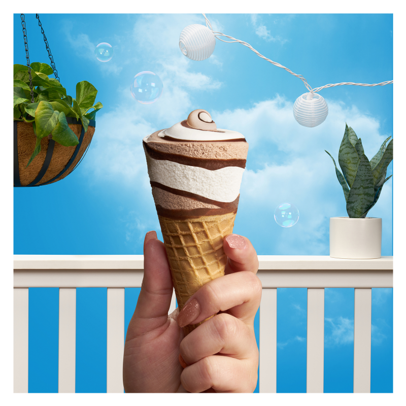 Blue Bunny Chocolate Vanilla Soft Twist Cones 4ct