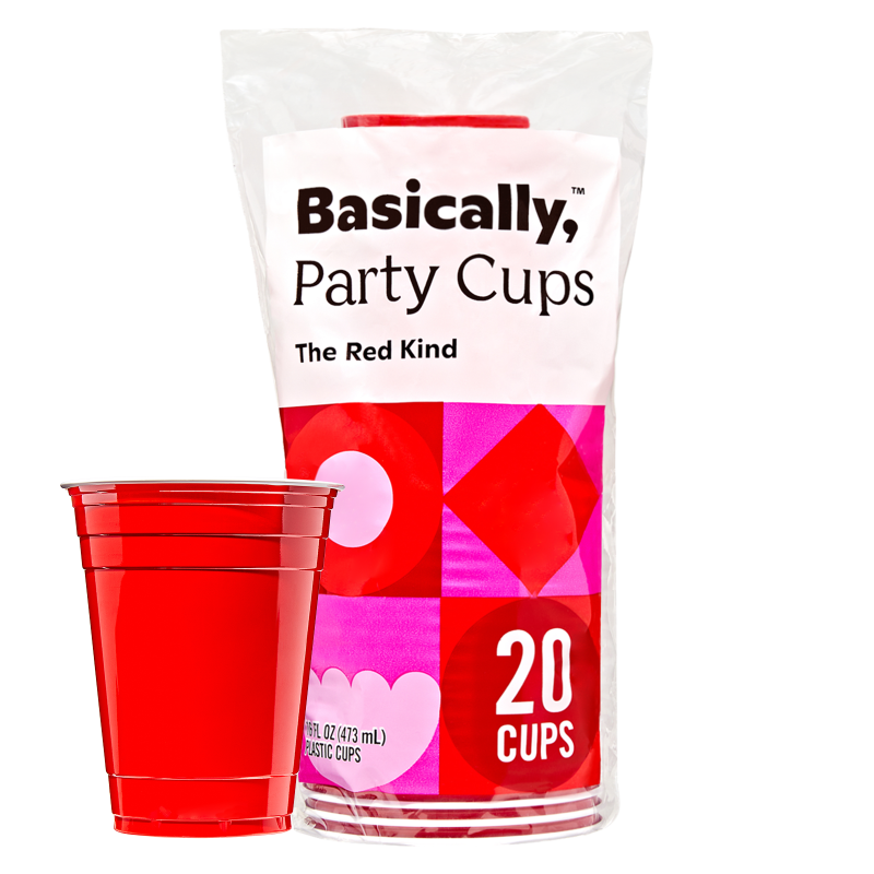 Basically, 20ct Red Party Cups