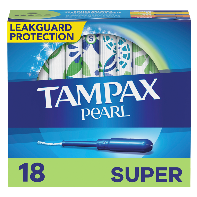 Tampax Pearl Plastic Tampons Super Unscented 18ct