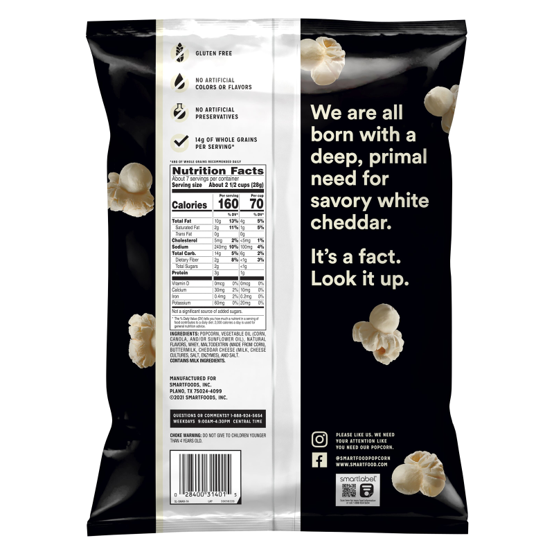 Smartfood White Cheddar Popcorn 6.75oz