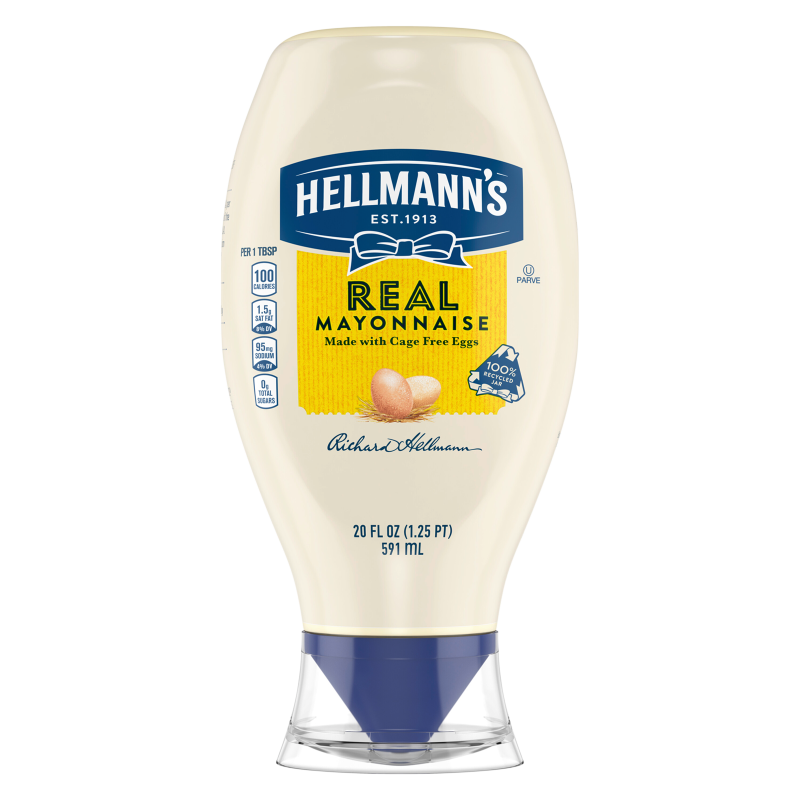 Hellmann's Real Mayonnaise Easy Out Squeeze Bottle 20oz