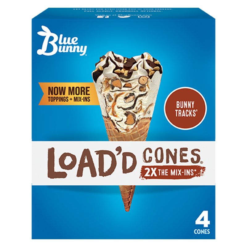 Blue Bunny Bunny Tracks Load'd Cones 4ct