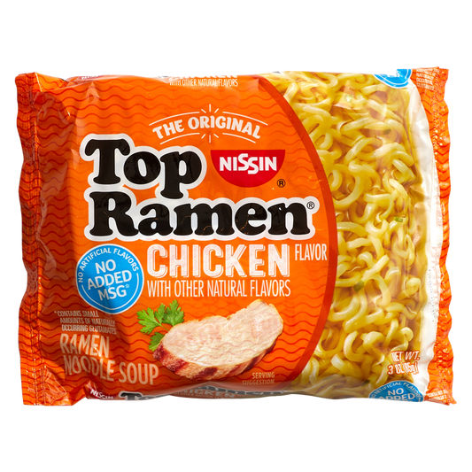 Nissin Top Ramen Chicken Flavor Ramen Noodle soup 3oz