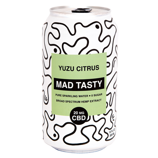 Mad Tasty Yuzu Citrus CBD Sparkling Water 12oz Can 20mg