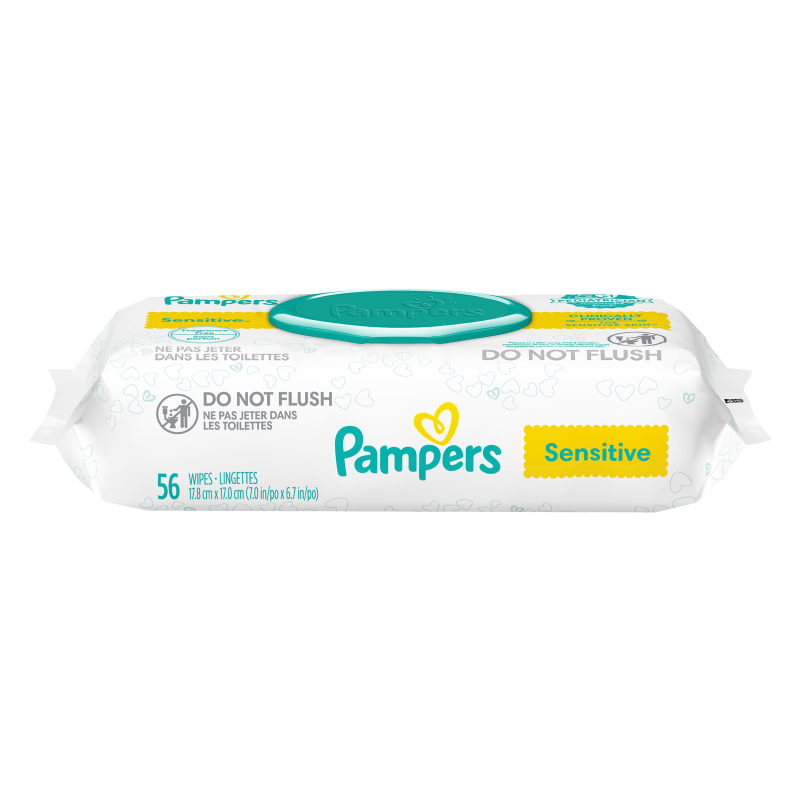 Pampers Sensitive Fragrance Free Baby Wipes 1X Pop-Top 56ct