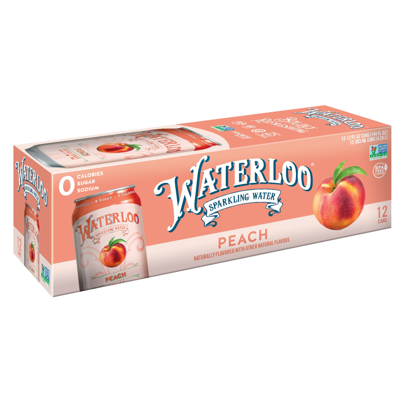 Waterloo Sparkling Peach Water 12pk 12oz Can