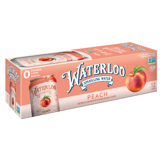 Waterloo Sparkling Peach Water 12pk 12oz Can