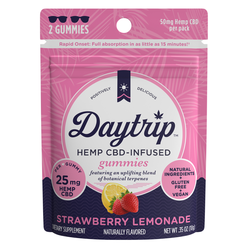 Daytrip Strawberry Lemonade Hemp CBD Gummies 2pk 25mg