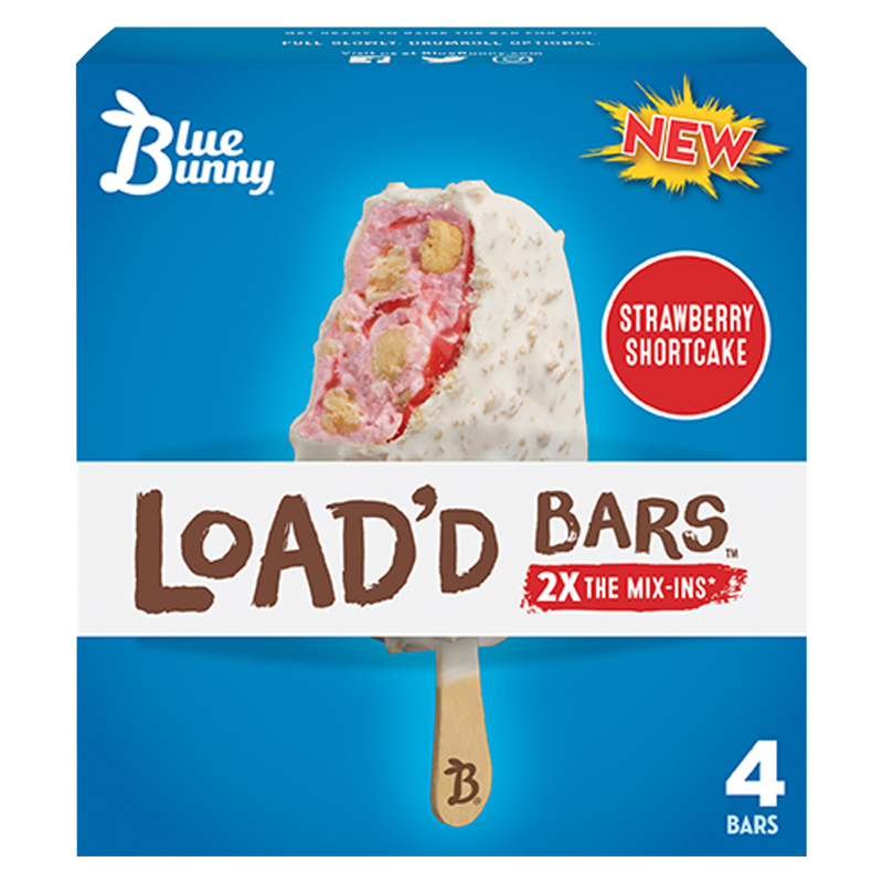 Blue Bunny Strawberry Shortcake Load'd Bars 4ct