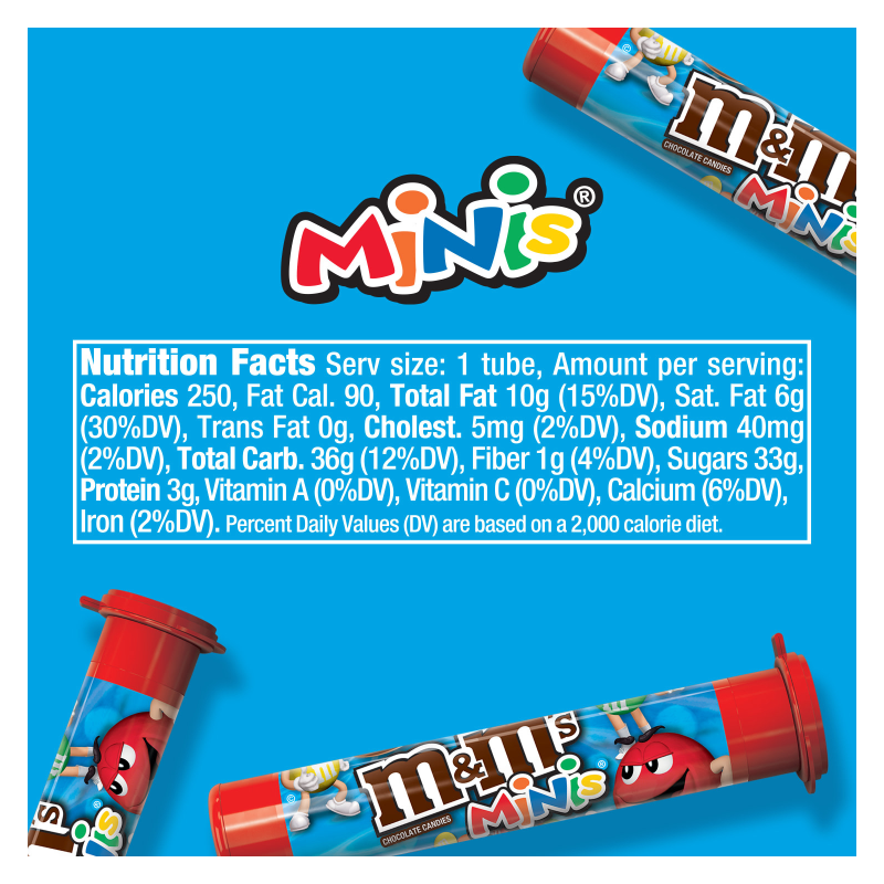 M&M's Minis Milk Chocolate Candies Mega Tube 1.77oz