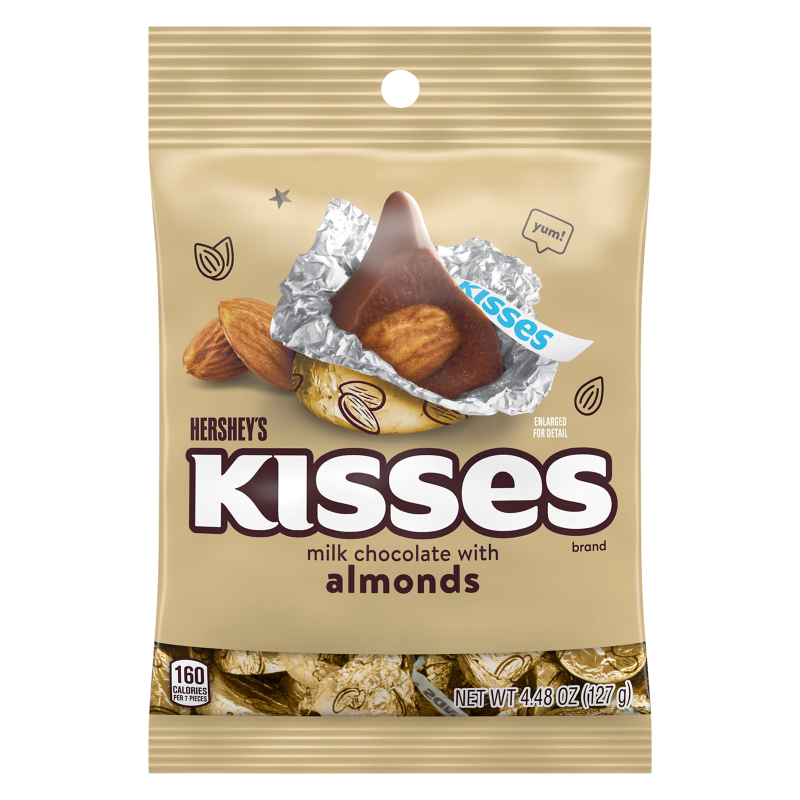 Hershey's Kisses Milk Chocolate with Almonds Candy 4.48oz