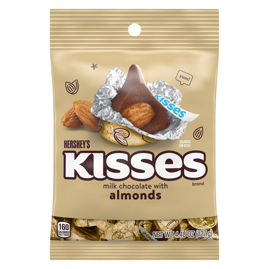 Hershey's Kisses Milk Chocolate with Almonds Candy 4.48oz