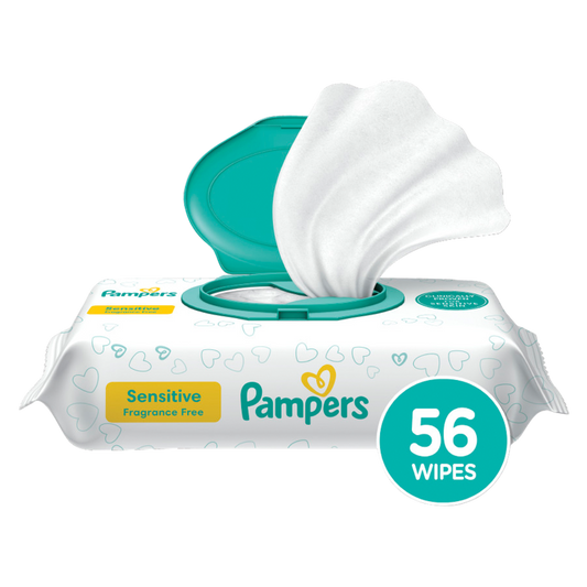 Pampers Sensitive Fragrance Free Baby Wipes 1X Pop-Top 56ct