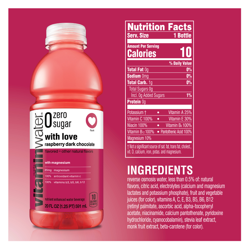 Vitamin Water With Love Zero Sugar 20oz Bottle