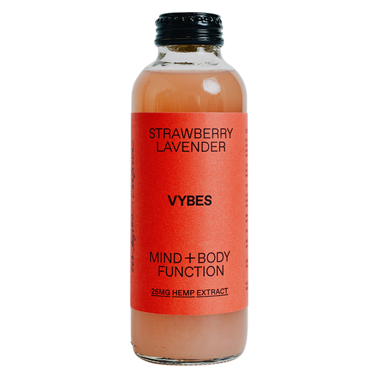 VYBES Strawberry Lavender CBD Drink 14oz Bottle 25mg