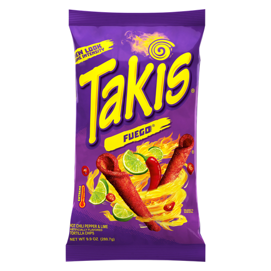 Takis Fuego Hot Chili Pepper & Lime Tortilla Chips 9.9oz