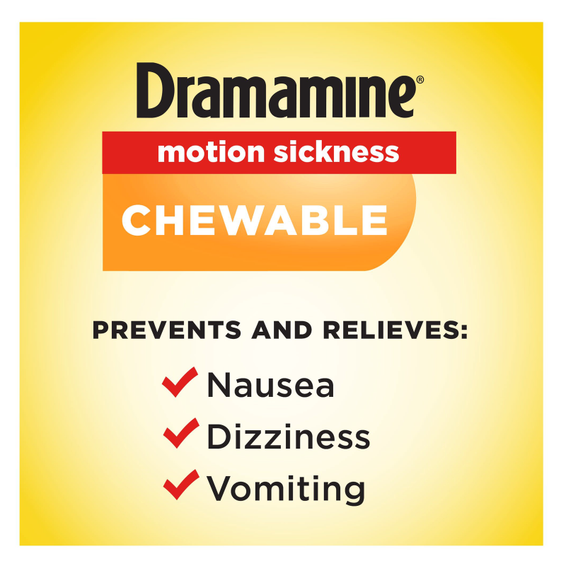 Dramamine Chewable Motion Sickness Relief Tablets Orange 4ct