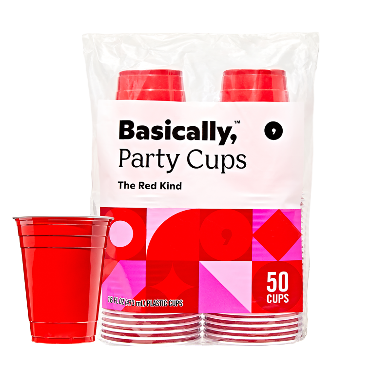 Basically, 50ct Red Party Cups