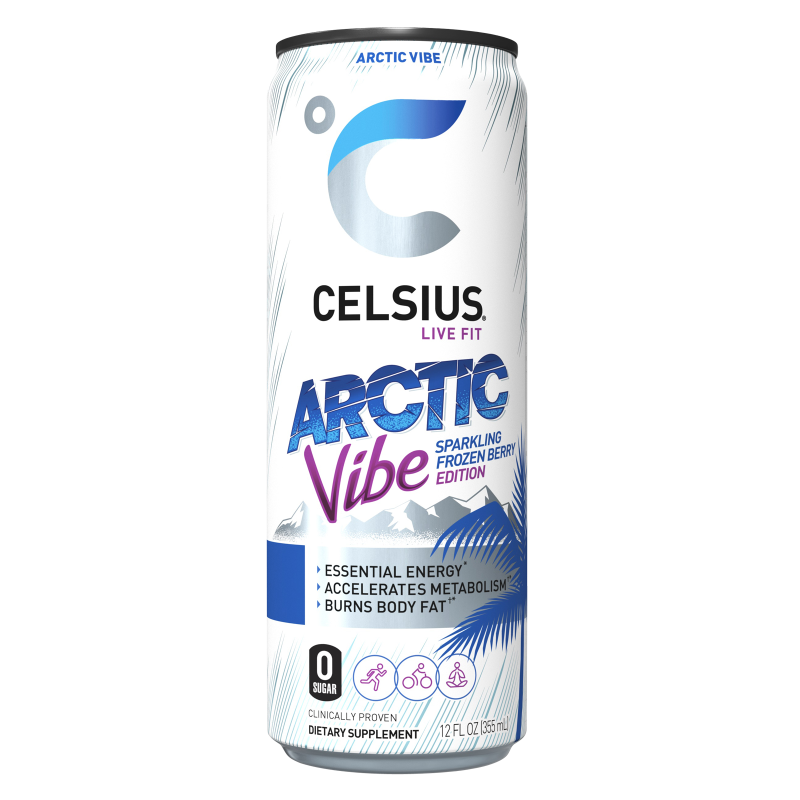 CELSIUS Sparkling Arctic Vibe, Essential Energy Drink 12oz Can