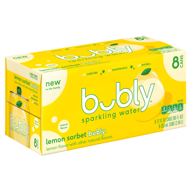 Bubly Lemon Sorbet 12oz 8pk