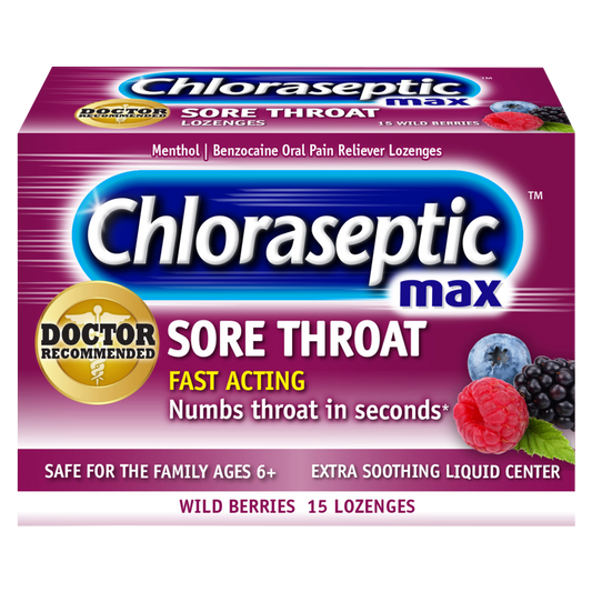 Chloraseptic Max Strength Sore Throat Lozenges Wild Berries 15ct