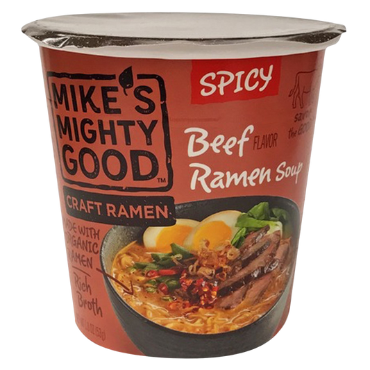 Mike's Mighty Good Spicy Beef Craft Ramen Soup Cup 1.8oz