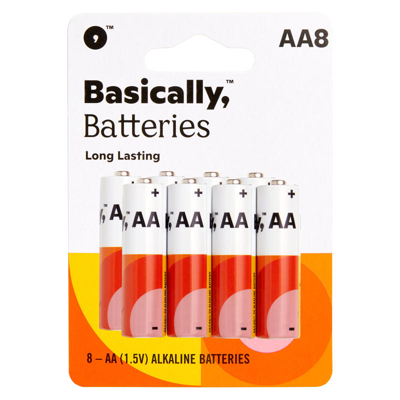 Basically, 8ct AA Alkaline Batteries