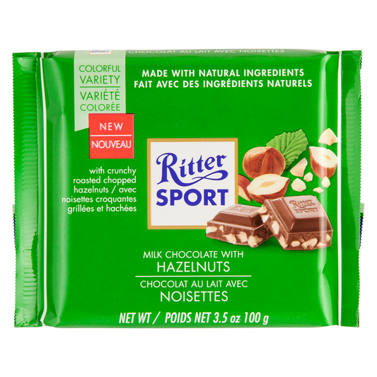 Ritter Sport Milk Chocolate with Chopped Hazelnuts Bar 3.5oz