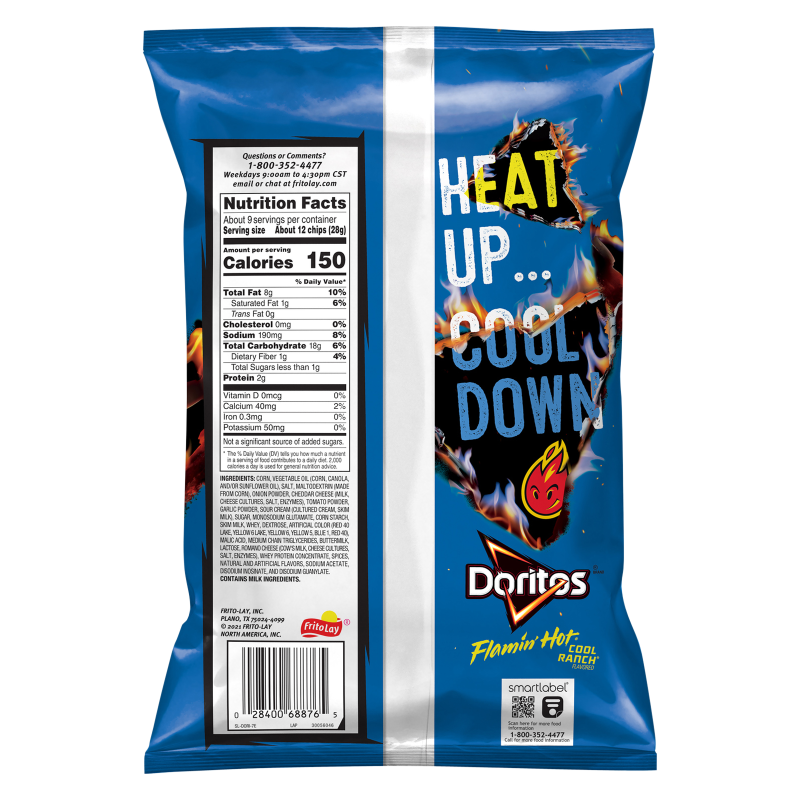 Doritos Flamin' Hot Cool Ranch Tortilla Chips 9.25oz