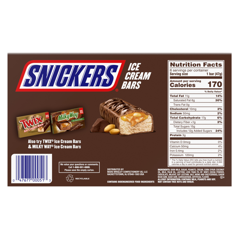 Snickers Ice Cream Bars 6ct