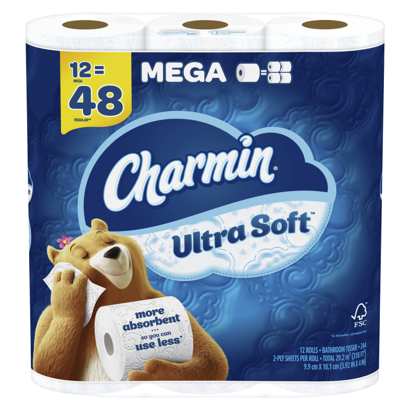 Charmin Ultra Soft Toilet Paper Mega Rolls 12ct