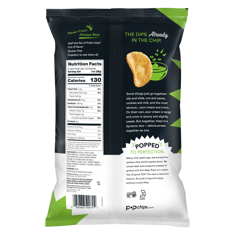 Popchips Sour Cream & Onion Potato Chips 5oz