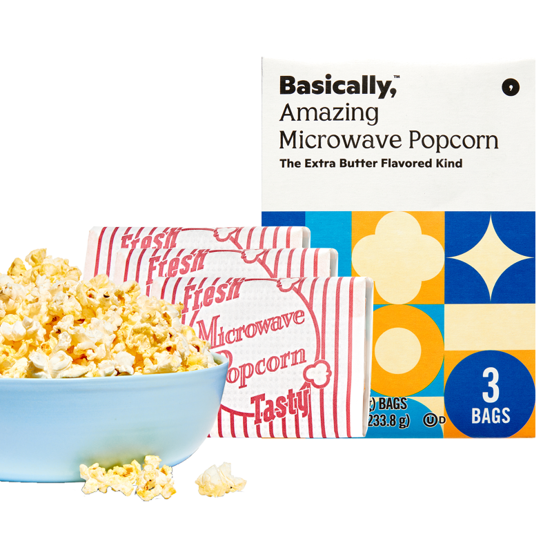 Basically, 3ct Microwave Extra Butter Popcorn