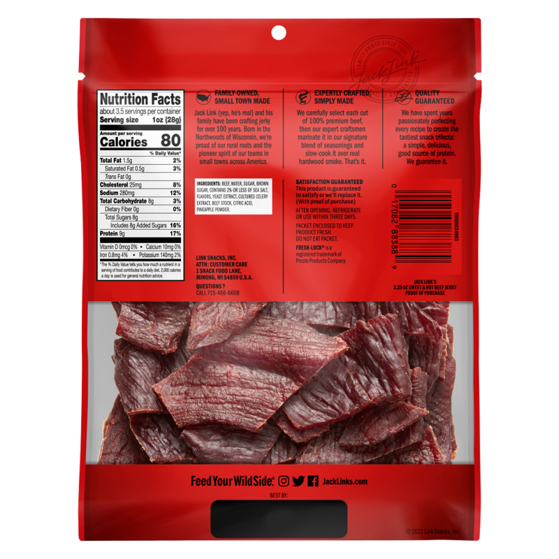 Jack Link's Sweet & Hot Beef Jerky 3.25oz