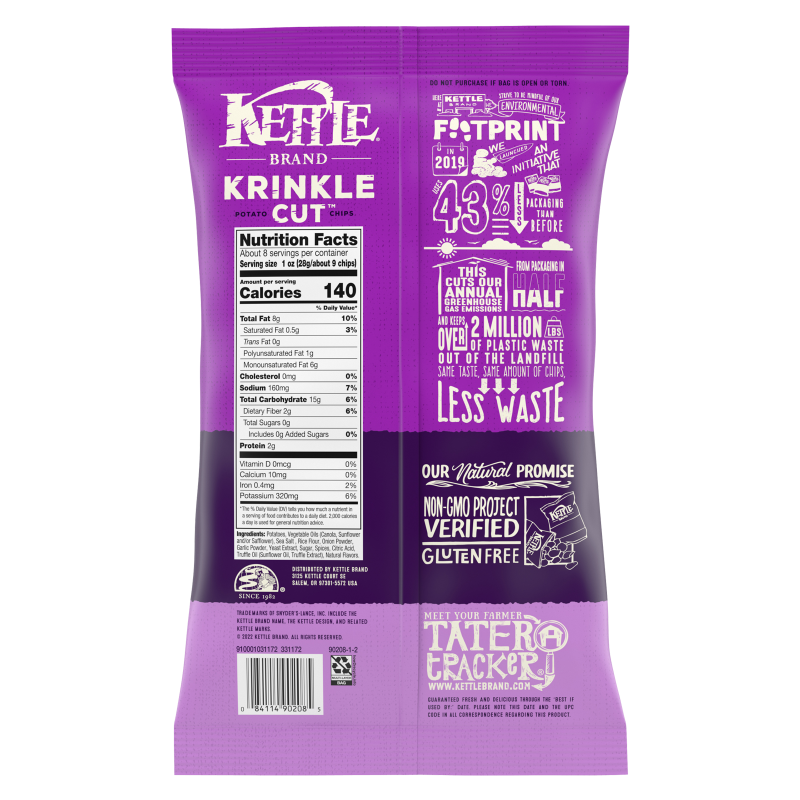 Kettle Brand Krinkle Cut Truffle and Sea Salt Chips 7.5oz