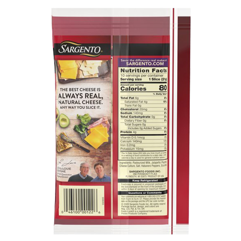 Sargento Natural Pepper Jack Sliced Cheese - 7.5oz/10 slices