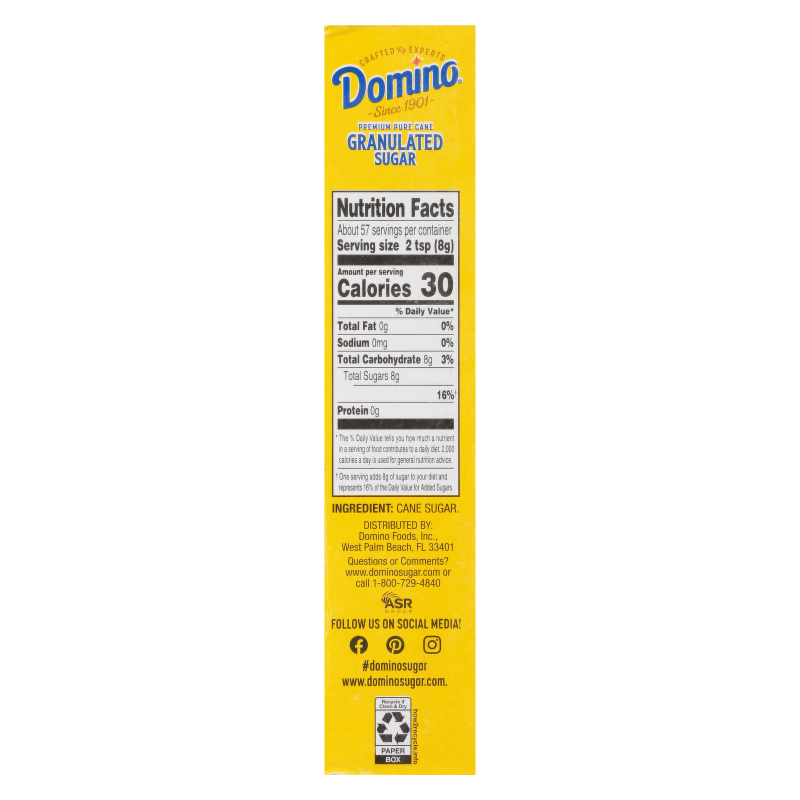 Domino Pure Cane Granulated Sugar 1lb