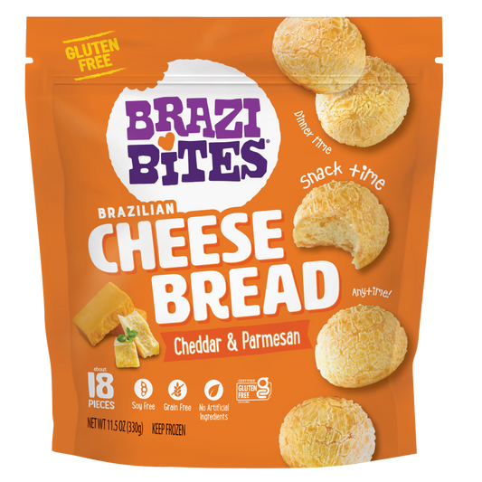 Brazi Bites Frozen Cheddar & Parmesan Brazilian Gluten Free Cheese Bread 11.5oz