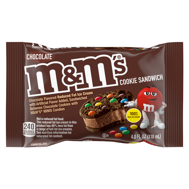 M&M's Chocolate Ice Cream Cookie Sandwich 1ct